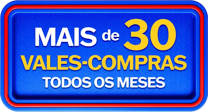 Mais de 30 vales-compras todos os meses
